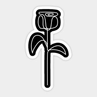 Rose Flower One Line Art Sticker